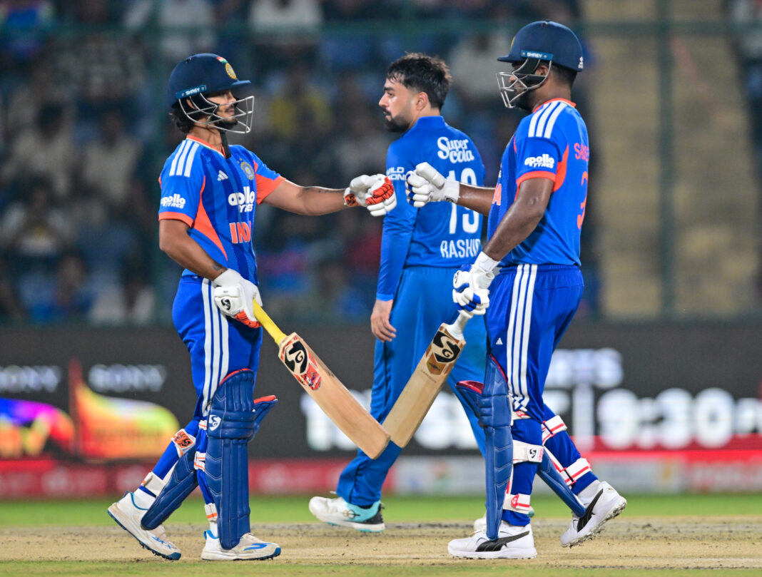 New Delhi: India's Sanju Samson and Ishan Kishan during the second T20I match between India and Afghanistan at Arun Jaitley Stadium in New Delhi on Tuesday, September 15, 2026. (Photo: IANS/Kamal Kishore)