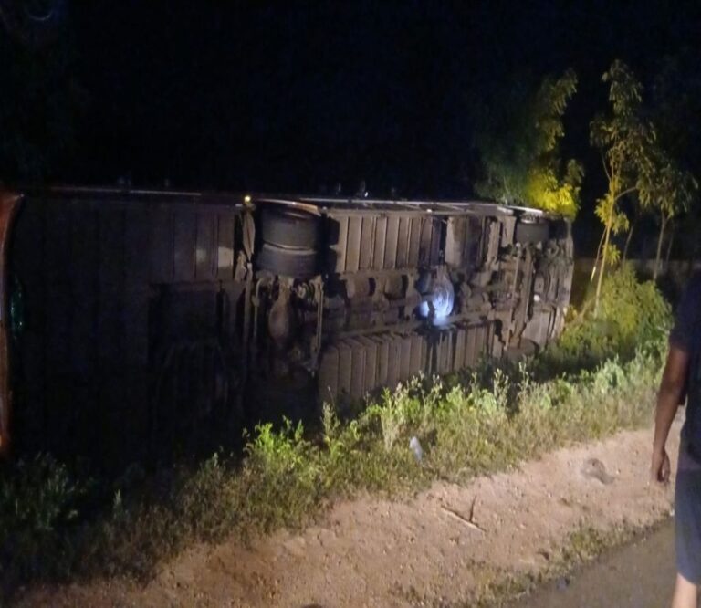 Private Bus Overturn